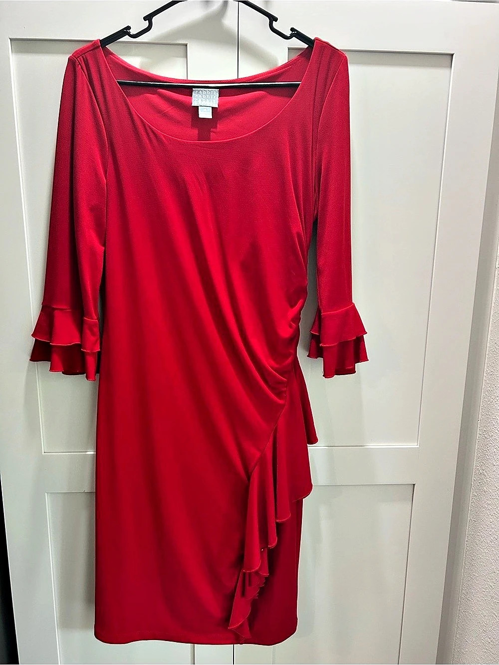 Rabbit Designs Red Ruffle Sleeve Dress Size 10 Like New